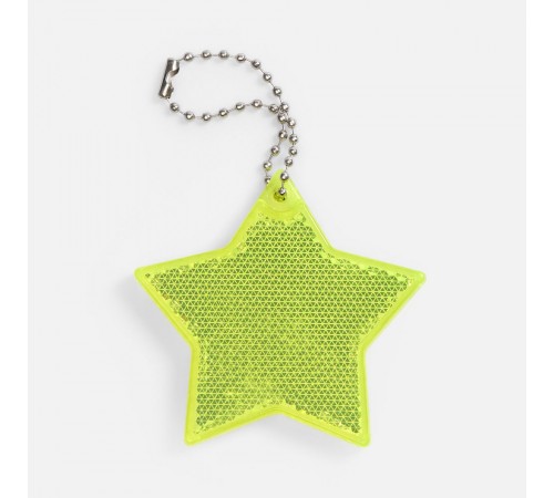 Пешеходный светоотражатель с цепочкой «Звезда», желтый неон
