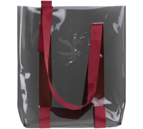Шопер Clear Fest, прозрачный серый с красными ручками