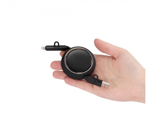 Складной кабель с переходниками pocketCoil, черный