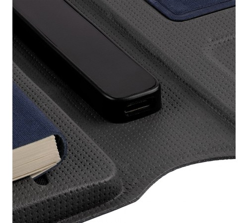 Органайзер с блокнотом и аккумулятором Oiro, синий