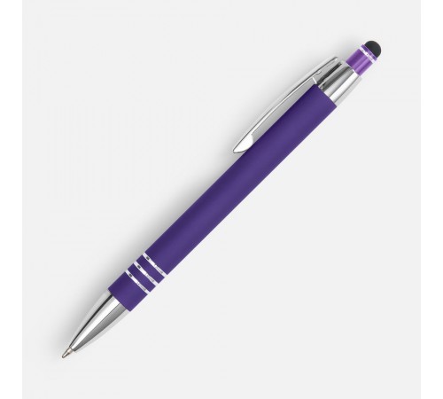 Ручка шариковая Sansen Soft Touch со стилусом, фиолетовая