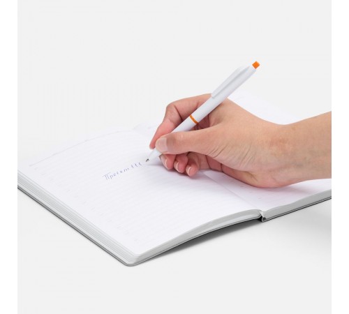 Ручка шариковая Bright Pop, белая с оранжевым