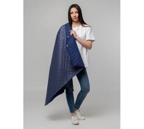 Плед-пончо для пикника SnapCoat, синий