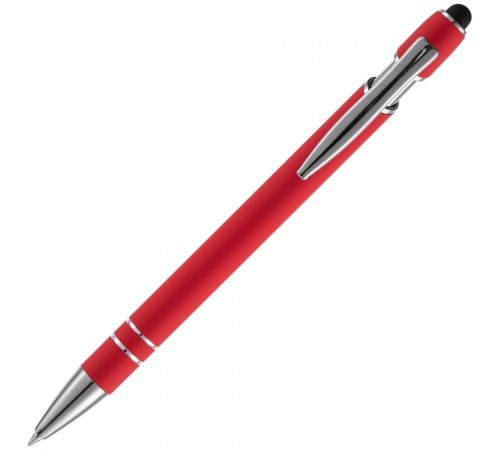 Ручка шариковая Pointer Soft Touch со стилусом, красная