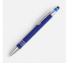 Ручка шариковая Sansen Soft Touch со стилусом, синяя