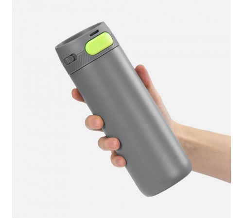 Термостакан X1 с цветной кнопкой, серый с желтым