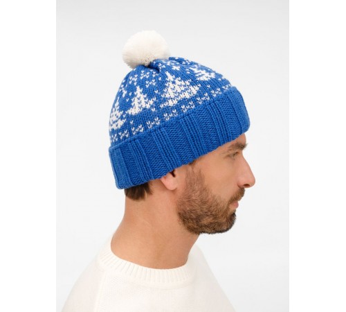 Шапка Holidale, синяя с молочным