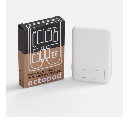 Органайзер с беспроводной зарядкой и набором адаптеров Octopod, белый