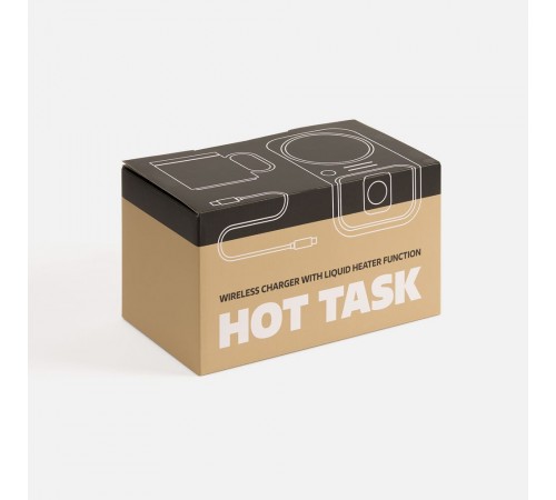 Беспроводное зарядное устройство с подогревом кружки Hot Task, черное