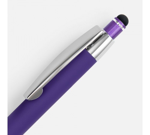 Ручка шариковая Sansen Soft Touch со стилусом, фиолетовая