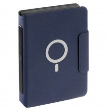 Органайзер с блокнотом и аккумулятором Oiro, синий