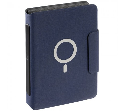 Органайзер с блокнотом и аккумулятором Oiro, синий