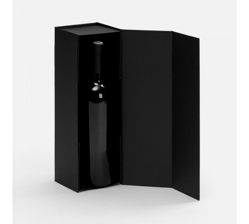 Коробка складная под бутылку Color Jacket Fold, черная