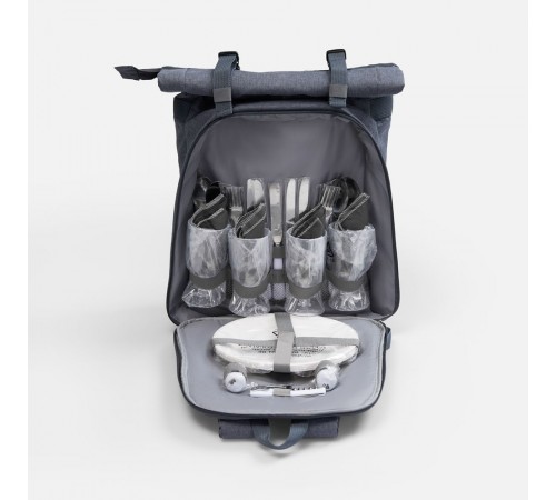 Набор для пикника Picnivo на 4 персоны, темно-серый меланж