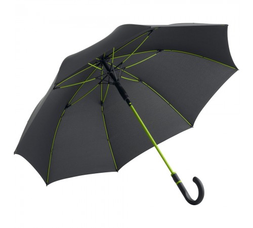 Зонт-трость с цветными спицами Color Style, зеленое яблоко, с серой ручкой