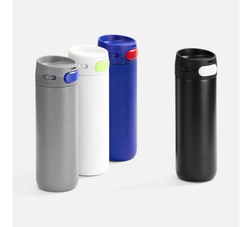 Термостакан X1 с цветной кнопкой, синий с красным