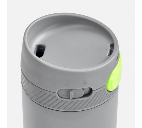 Термостакан X1 с цветной кнопкой, серый с желтым