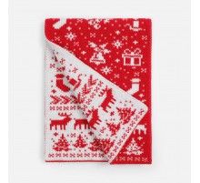 Шарф Holidale, красный с молочным