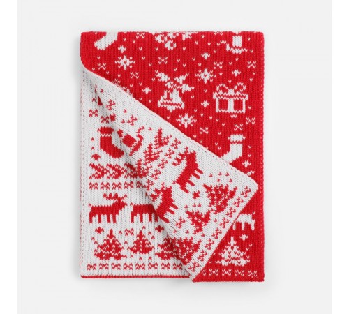 Шарф Holidale, красный с молочным