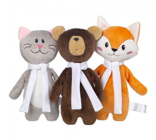 Мягкая игрушка Beastie Toys, мишка с белым шарфом