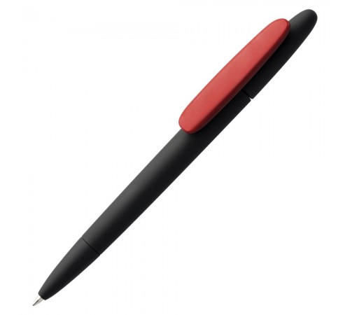 Ручка шариковая Prodir DS5 TRR-P Soft Touch, черная с красным