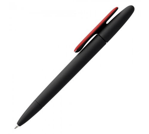 Ручка шариковая Prodir DS5 TRR-P Soft Touch, черная с красным