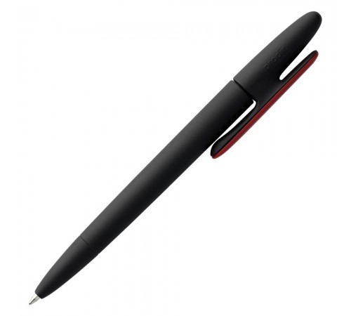 Ручка шариковая Prodir DS5 TRR-P Soft Touch, черная с красным