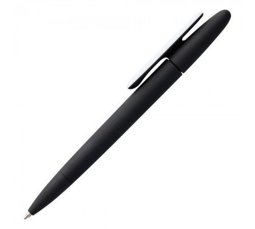 Ручка шариковая Prodir DS5 TRR-P Soft Touch, черная с белым