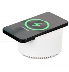 Bluetooth-колонка с беспроводной зарядкой relaxTime, белая