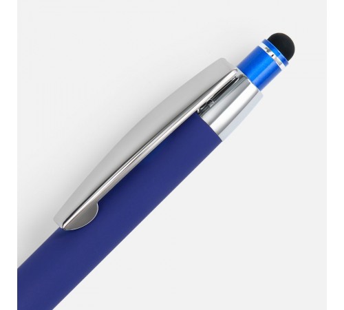Ручка шариковая Sansen Soft Touch со стилусом, синяя