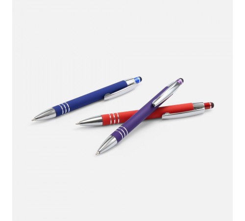Ручка шариковая Sansen Soft Touch со стилусом, фиолетовая