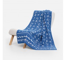 Плед Holidale, синий с молочным