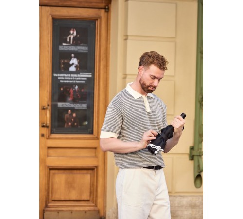 Складной зонт-наоборот Savelight со светоотражающим кантом