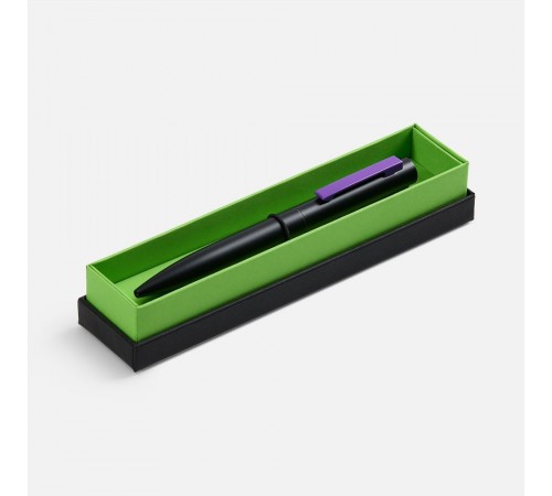Ручка шариковая Inkolor в футляре, черная с фиолетовым