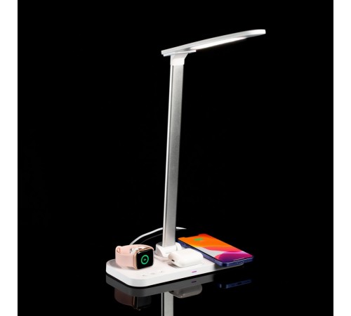 Настольная лампа с беспроводной зарядкой Power Light, белая