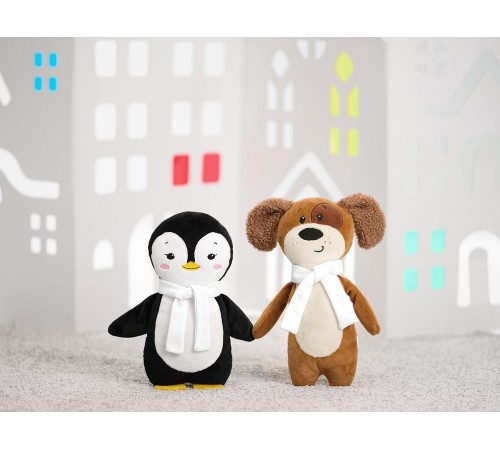 Мягкая игрушка Beastie Toys, пингвиненок с белым шарфом