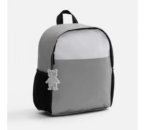 Пешеходный светоотражатель с цепочкой «Мишка», белый