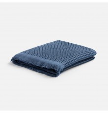 Плед вафельный Elenglect, темно-синий