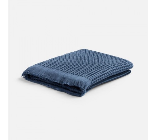 Плед вафельный Elenglect, темно-синий