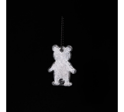 Пешеходный светоотражатель с цепочкой «Мишка», белый