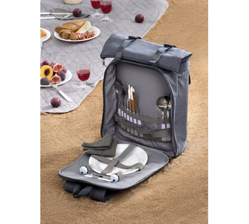 Набор для пикника Picnivo на 4 персоны, темно-серый меланж