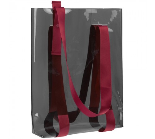 Шопер Clear Fest, прозрачный серый с красными ручками