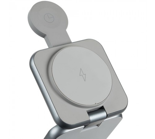 Складная станция беспроводной зарядки Terza, серебристая