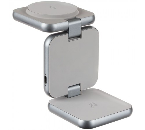 Складная станция беспроводной зарядки Terza, серебристая