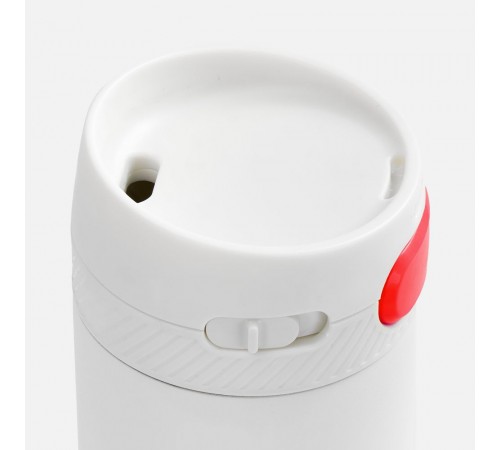 Термостакан X1 с цветной кнопкой, белый с красным