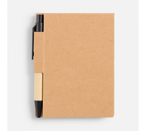 Мини-блокнот Eco Light с ручкой с черными элементами, ver.2