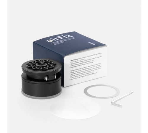 Вакуумный магнитный держатель airFix, черный с серым