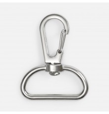 Застежка-карабин Snap Hook, L, серебристая (хром)