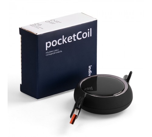 Складной кабель с переходниками pocketCoil, черный