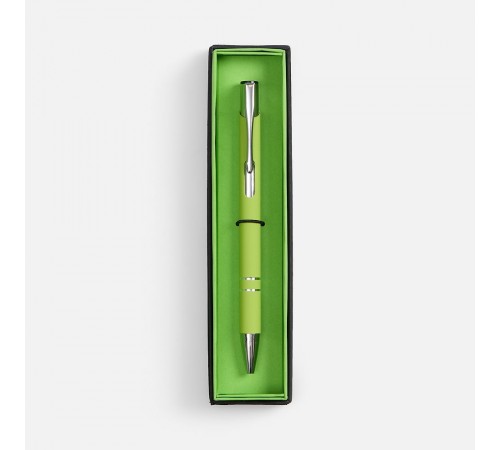 Ручка шариковая Keskus Soft Touch в футляре, зеленое яблоко